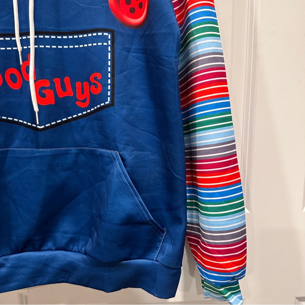 Good Guys Chucky Men’s Sweatshirt Costume for Cosplay of Halloween Size Large - Picture 5 of 14